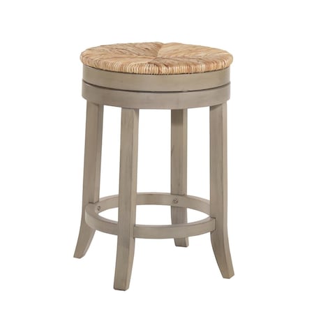 Convenience Concepts 24 in. Irving Swivel Rush Seat Counter Stool Weathered Gray HI2846648